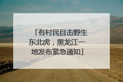 有村民目击野生东北虎，黑龙江一地发布紧急通知